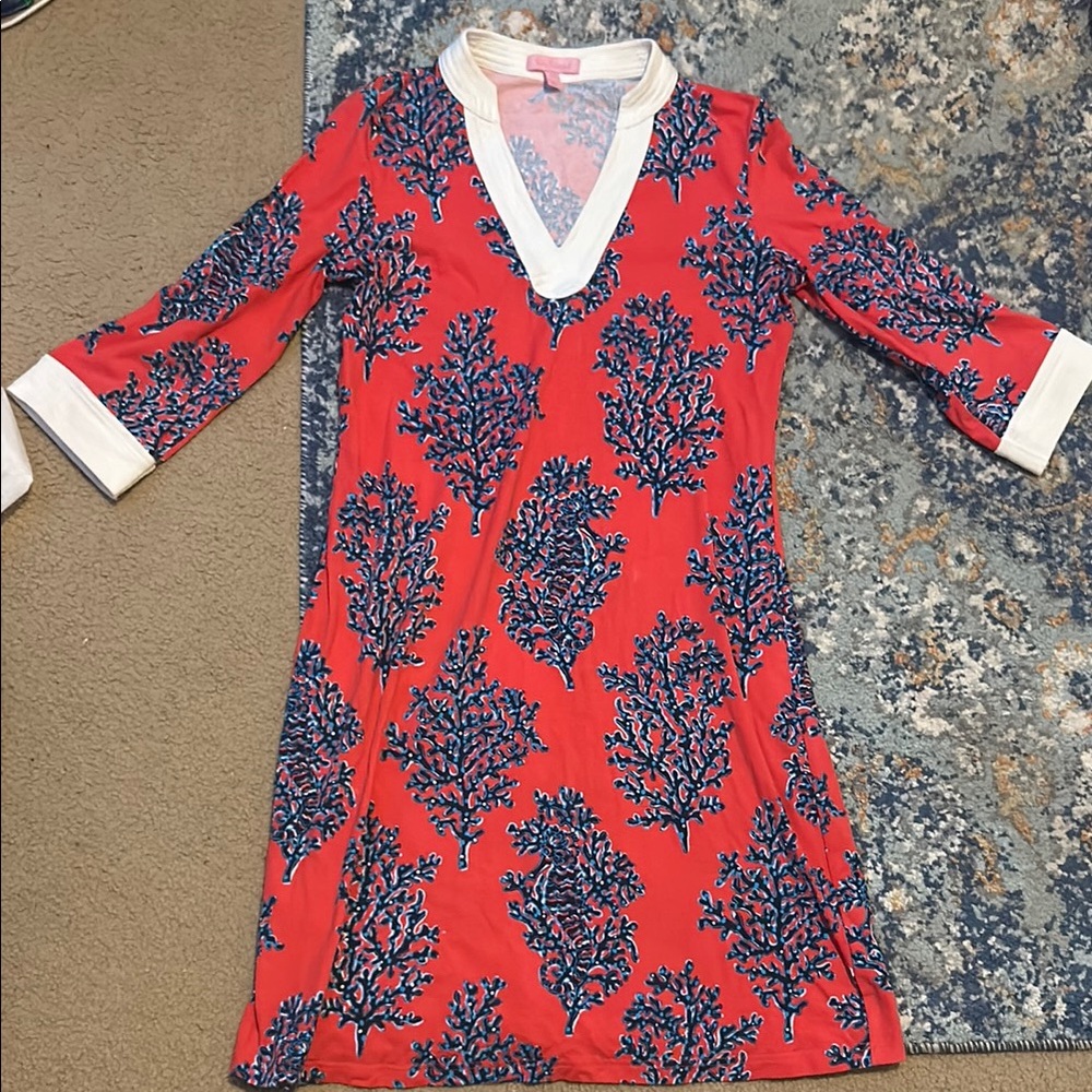 Lilly Pulitzer Red and Blue Patterned Dress
